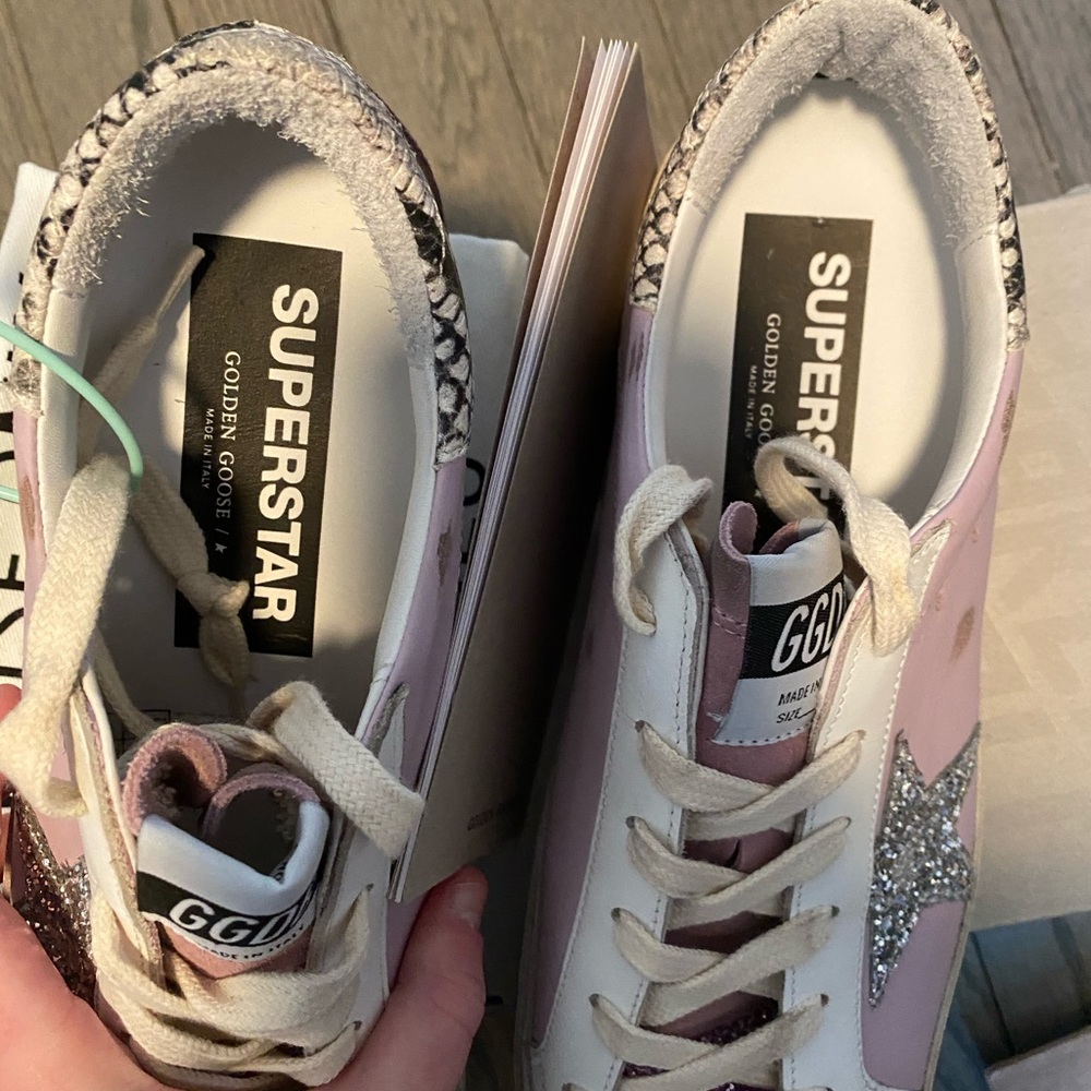 GOLDEN GOOSE Superstar Glittered Leather Sneakers - Picture 6 of 7